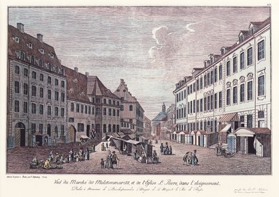 Alt-Berlin - Landのホエイ市場の眺め 作： Johann Georg Rosenberg